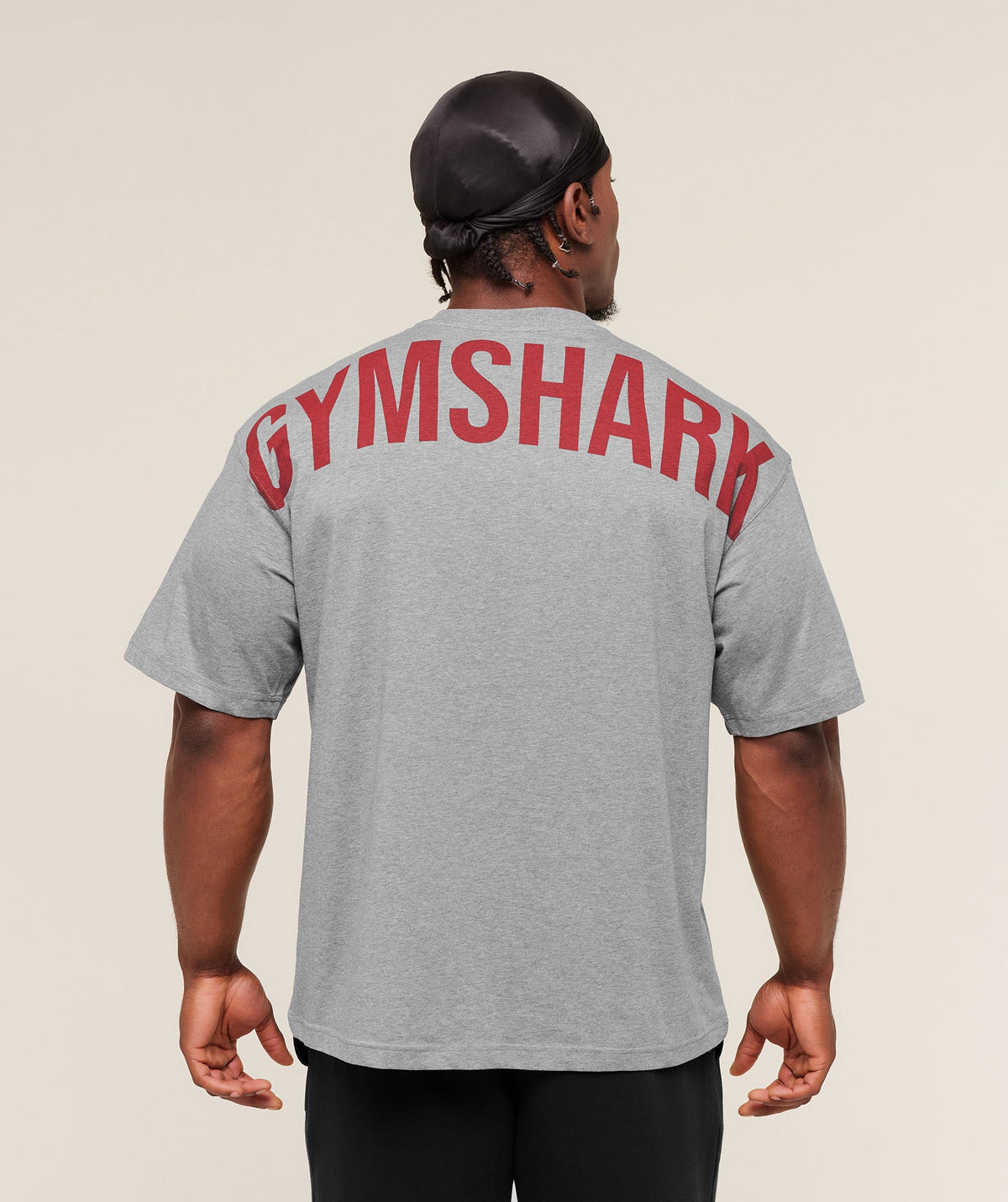[LIMITLESS_COLOR:CHARCOAL CORE MARL/SETS RED] GYMSHARK Power T-Shirt — CHARCOAL CORE MARL/SETS RED — Vista 3