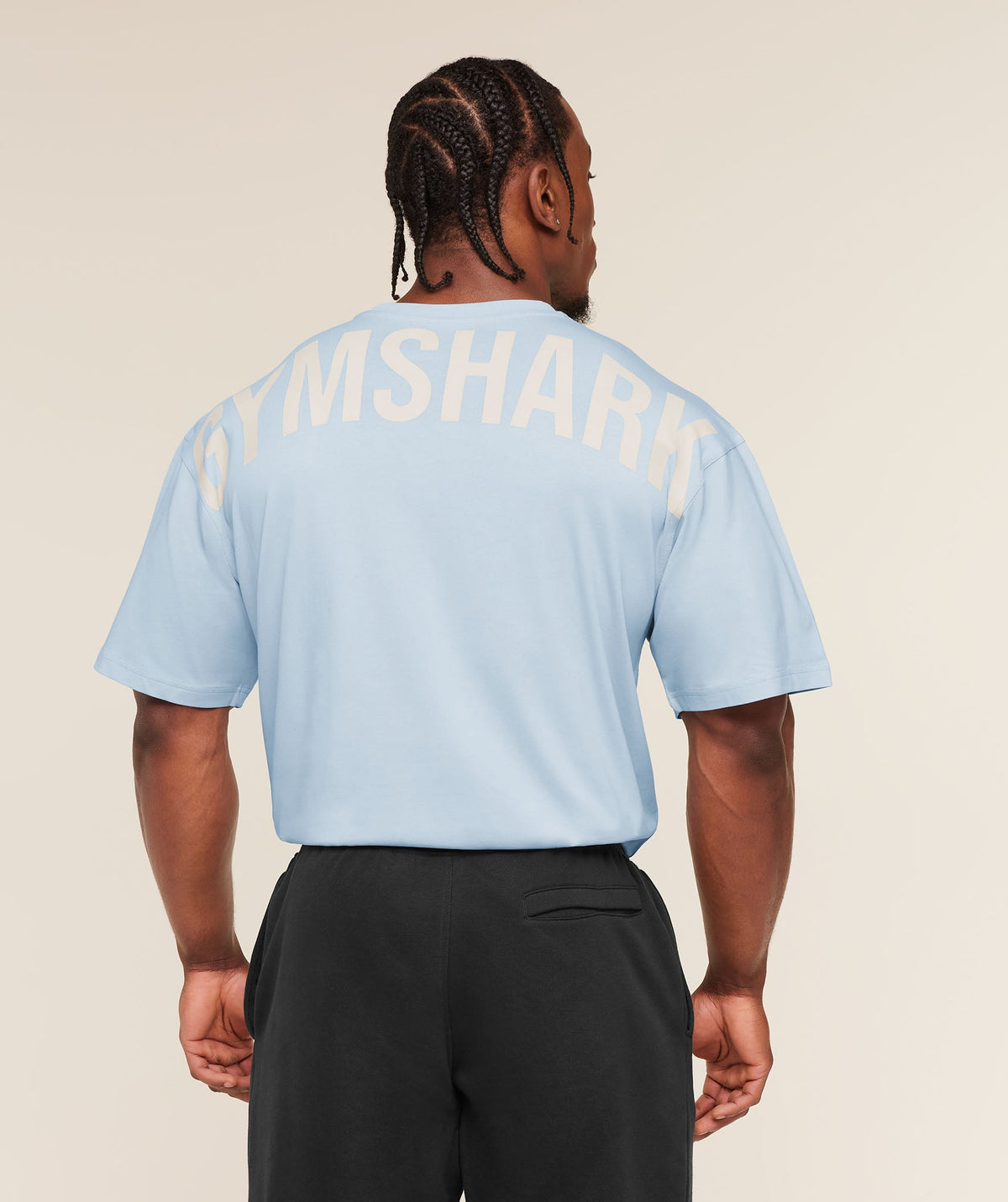[LIMITLESS_COLOR:CHILLED BLUE] GYMSHARK Power T-Shirt — CHILLED BLUE — Vista 1