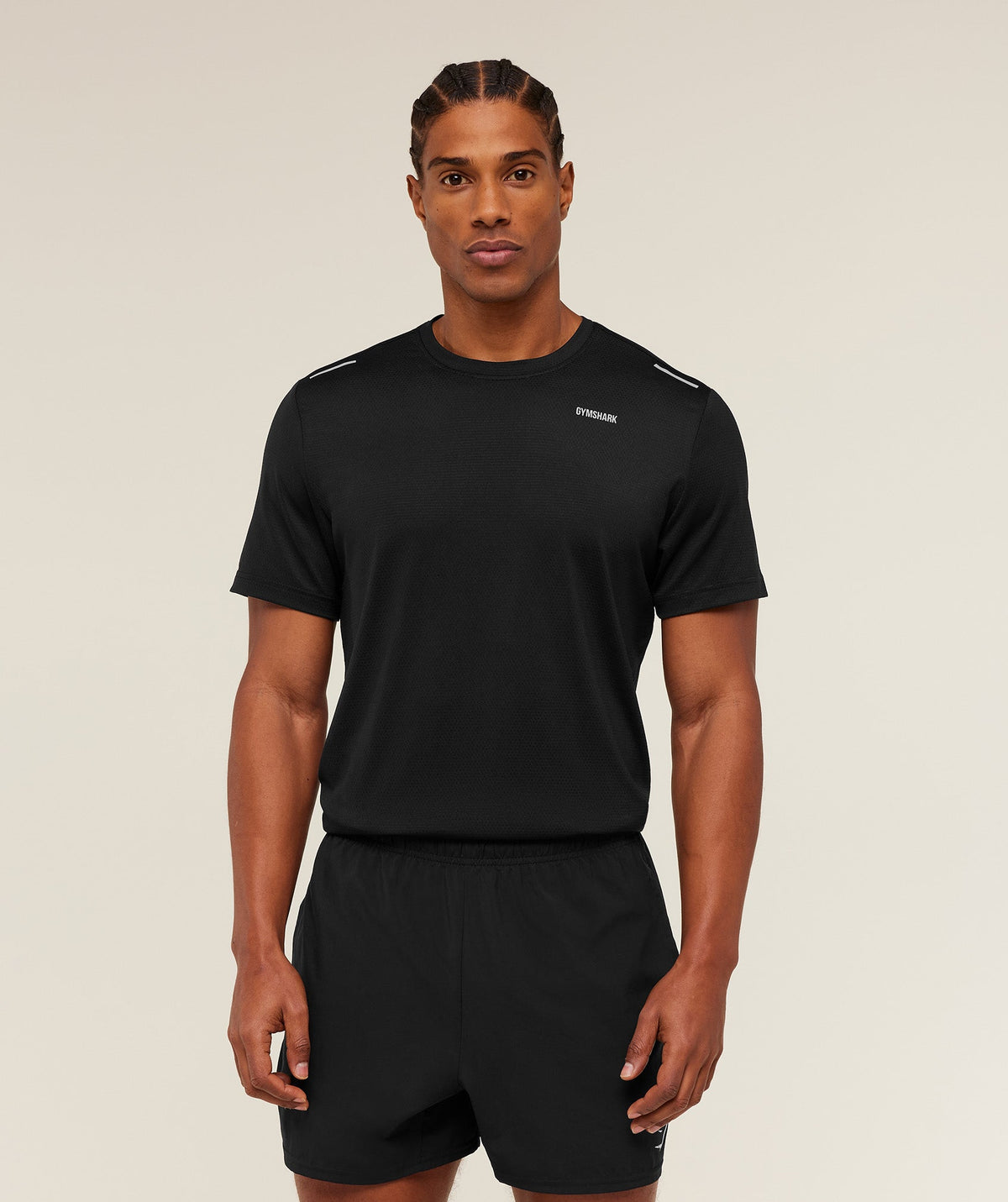 [LIMITLESS_COLOR:BLACK] GYMSHARK Built For More T-Shirt — BLACK — Vista 1