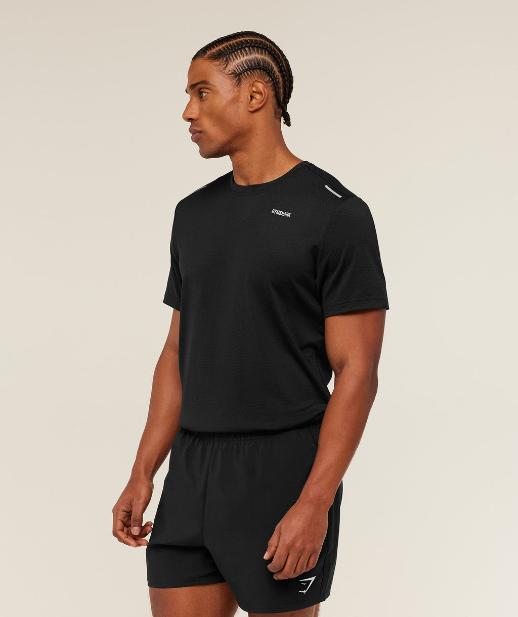 [LIMITLESS_COLOR:BLACK] GYMSHARK Built For More T-Shirt — BLACK — Vista 3