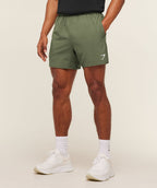 [LIMITLESS_COLOR:CORE OLIVE] GYMSHARK Arrival 5" Shorts — CORE OLIVE — Vista 1