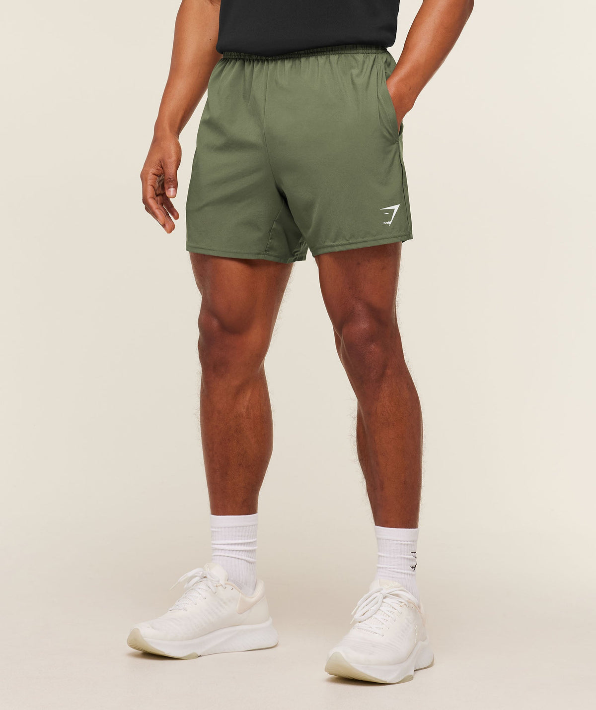[LIMITLESS_COLOR:CORE OLIVE] GYMSHARK Arrival 5" Shorts — CORE OLIVE — Vista 1