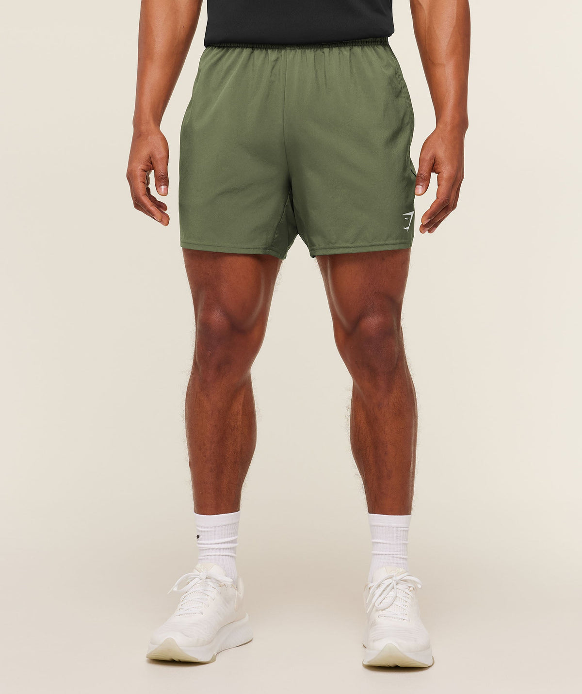 [LIMITLESS_COLOR:CORE OLIVE] GYMSHARK Arrival 5" Shorts — CORE OLIVE — Vista 3