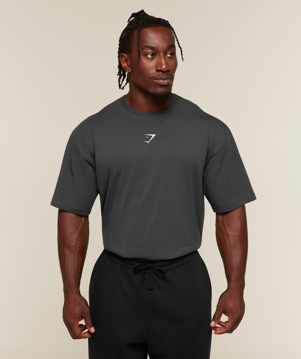[LIMITLESS_COLOR:ONYX GREY/SPRINT GREEN] GYMSHARK Power T-Shirt — ONYX GREY/SPRINT GREEN — vista oficial 2