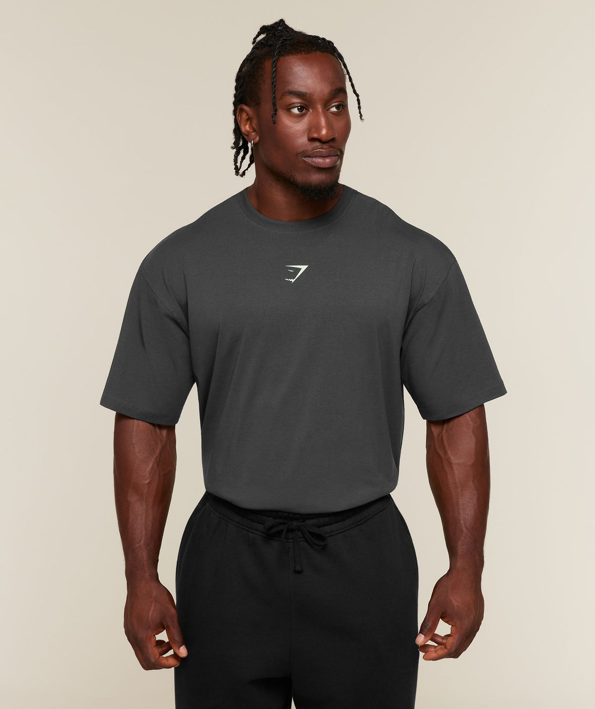 [LIMITLESS_COLOR:ONYX GREY/SPRINT GREEN] GYMSHARK Power T-Shirt — ONYX GREY/SPRINT GREEN — vista oficial 2