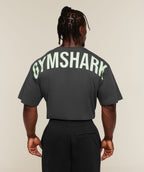 [LIMITLESS_COLOR:ONYX GREY/SPRINT GREEN] GYMSHARK Power T-Shirt — ONYX GREY/SPRINT GREEN — vista oficial 3