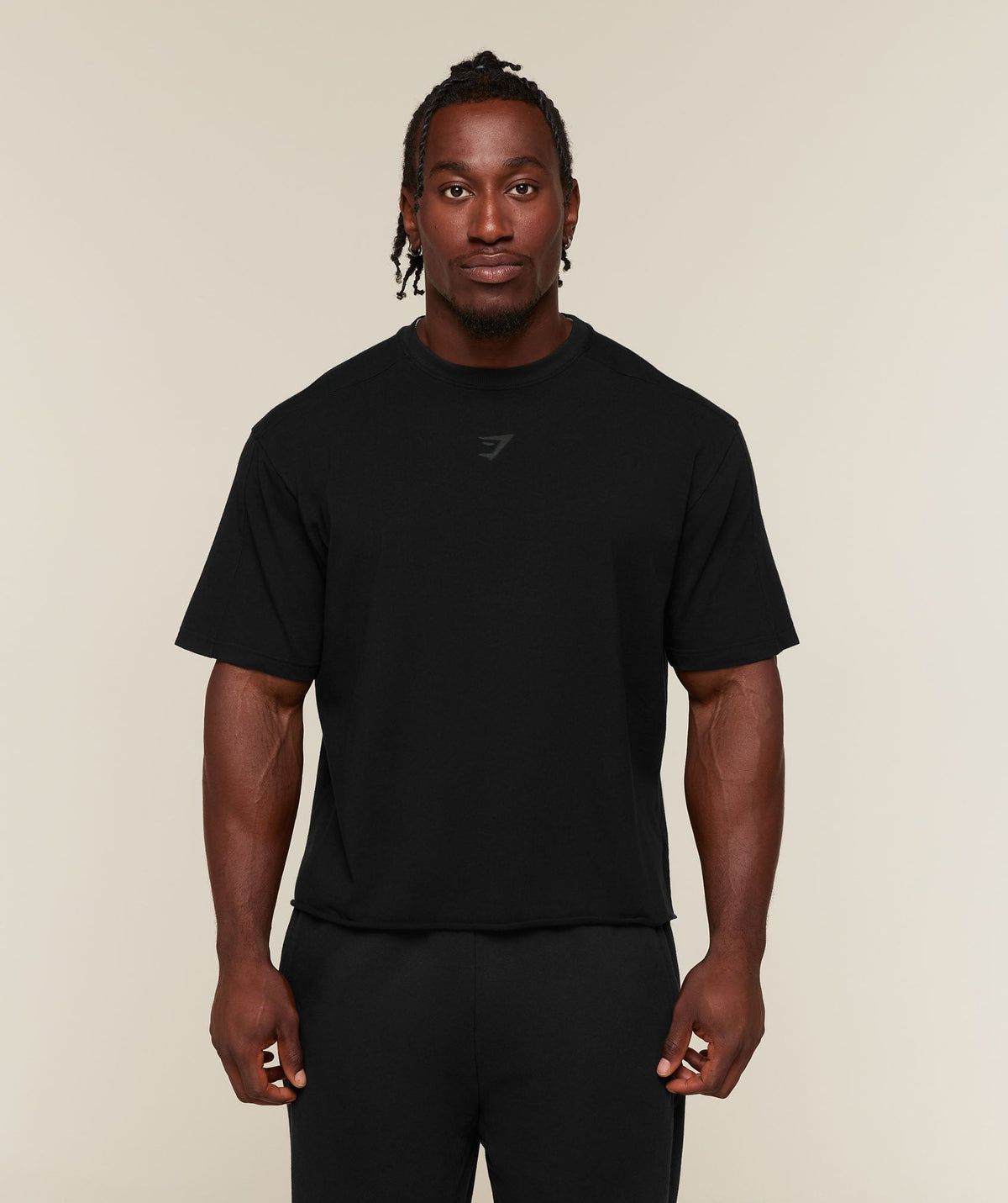 [LIMITLESS_COLOR:BLACK/WASH] GYMSHARK Power Washed Oversized T-Shirt — BLACK/WASH — vista oficial 2