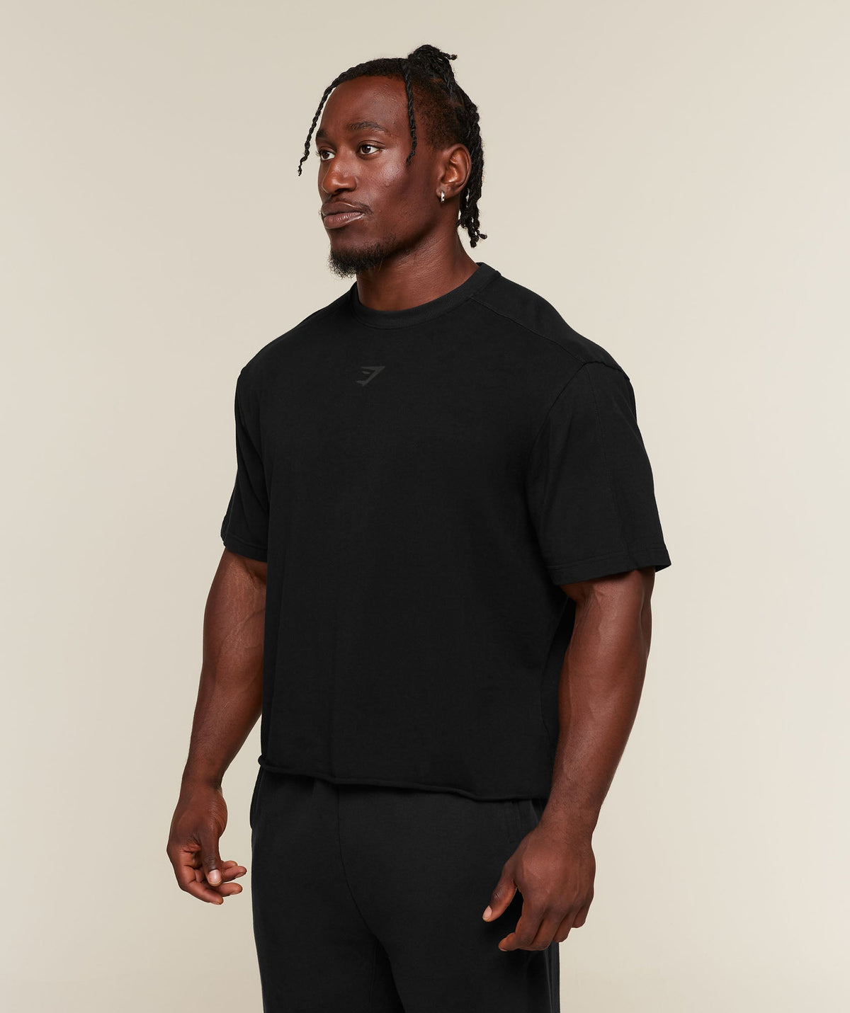 [LIMITLESS_COLOR:BLACK/WASH] GYMSHARK Power Washed Oversized T-Shirt — BLACK/WASH — vista oficial 3