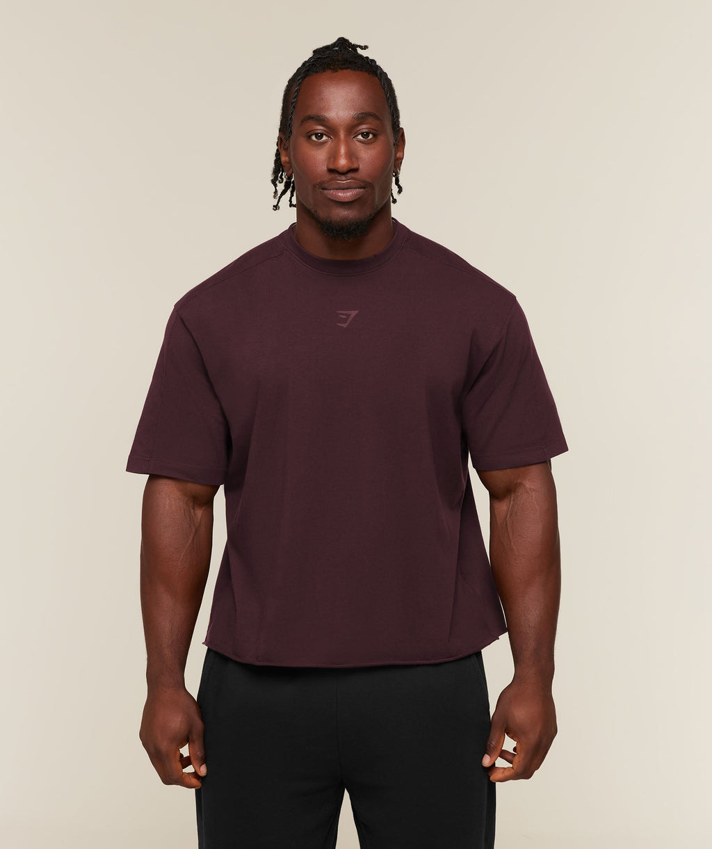 [LIMITLESS_COLOR:CHERRY PURPLE/WASH] GYMSHARK Power Washed Oversized T-Shirt — CHERRY PURPLE/WASH — vista oficial 2