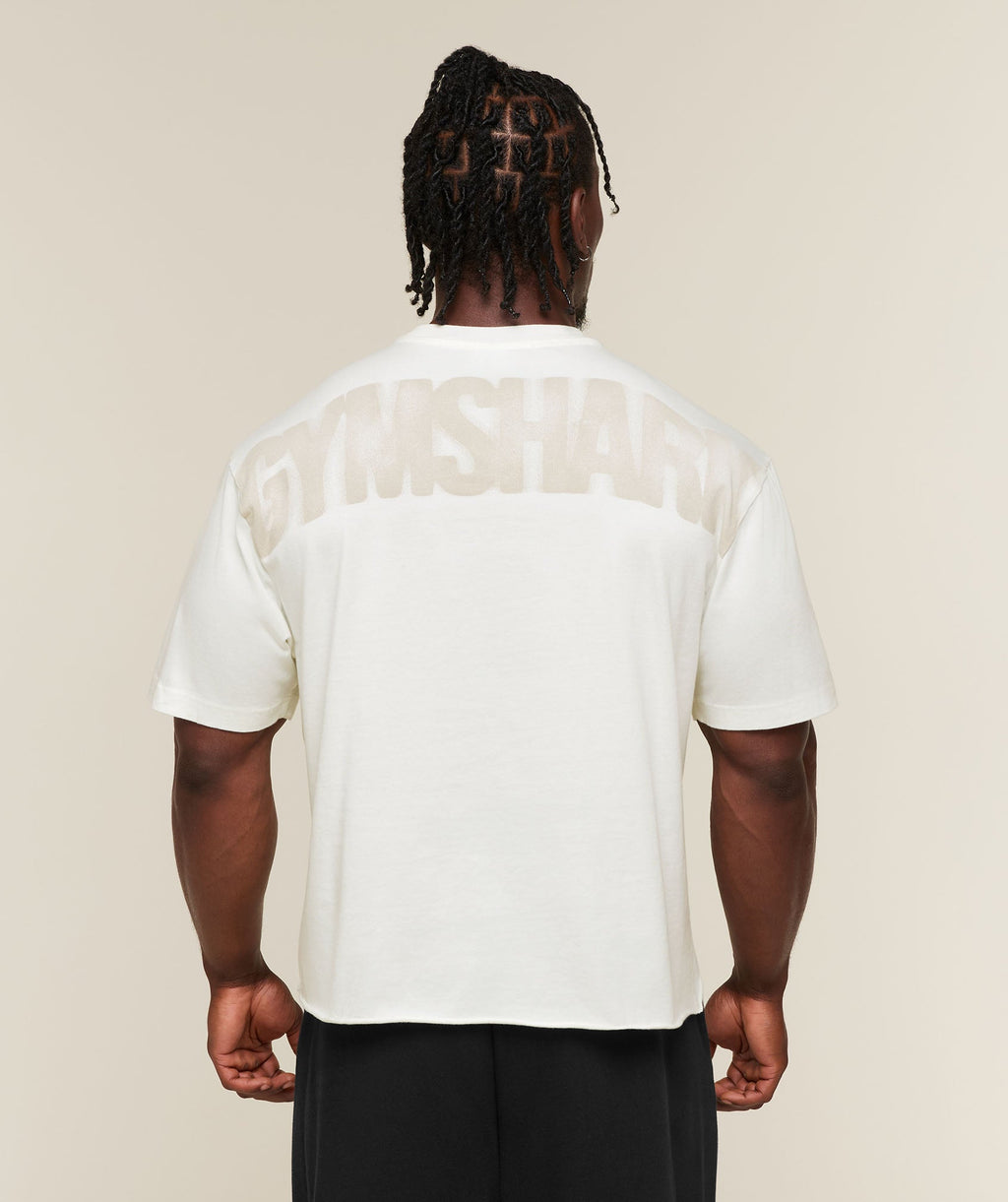 [LIMITLESS_COLOR:SOFT WHITE/WASH] GYMSHARK Power Washed Oversized T-Shirt — SOFT WHITE/WASH — vista oficial 1