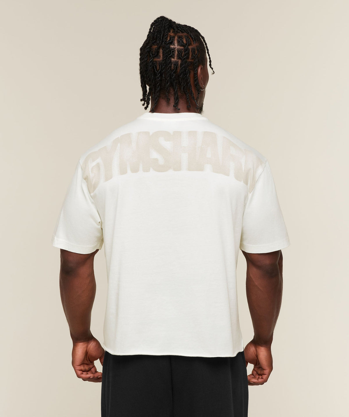 [LIMITLESS_COLOR:SOFT WHITE/WASH] GYMSHARK Power Washed Oversized T-Shirt — SOFT WHITE/WASH — vista oficial 1