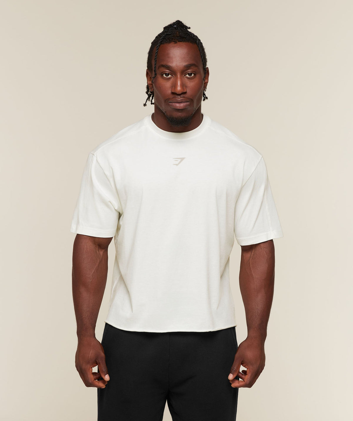 [LIMITLESS_COLOR:SOFT WHITE/WASH] GYMSHARK Power Washed Oversized T-Shirt — SOFT WHITE/WASH — vista oficial 2