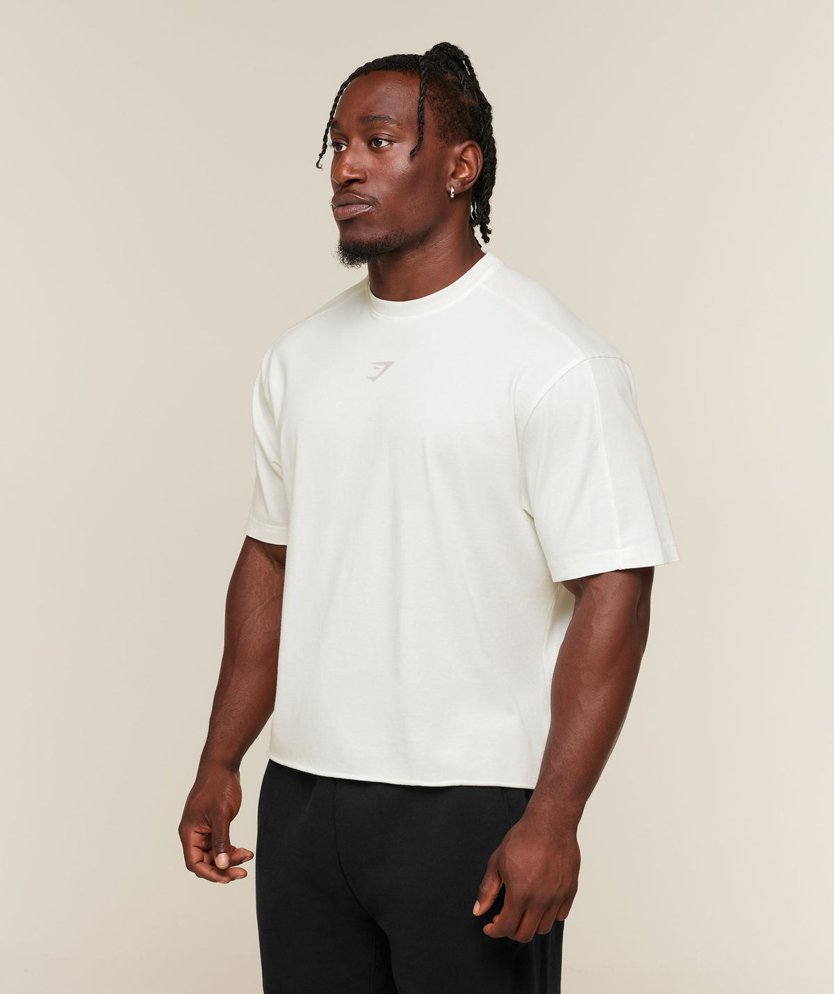 [LIMITLESS_COLOR:SOFT WHITE/WASH] GYMSHARK Power Washed Oversized T-Shirt — SOFT WHITE/WASH — vista oficial 3