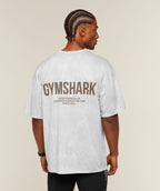 [LIMITLESS_COLOR:WHITE/LIFESTYLE BROWN] GYMSHARK Conditioning Club Oversized T-Shirt — WHITE/LIFESTYLE BROWN — vista oficial 1