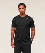 [LIMITLESS_COLOR:BLACK] GYMSHARK Crest T-Shirt — BLACK — vista oficial 1