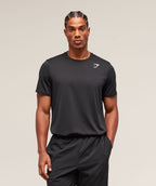 [LIMITLESS_COLOR:BLACK] GYMSHARK Arrival T-Shirt — BLACK — vista oficial 1