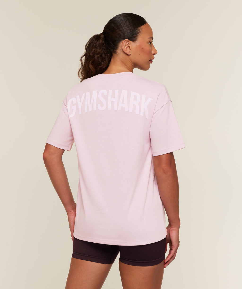 [LIMITLESS_COLOR:HAZE PINK] GYMSHARK Power Oversized T-Shirt — HAZE PINK — vista oficial 1