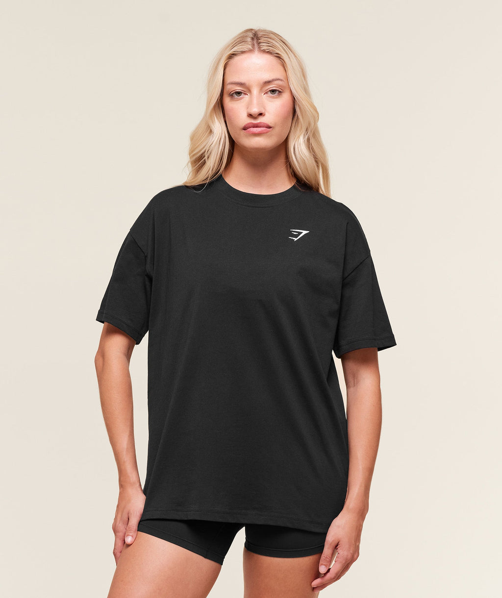 [LIMITLESS_COLOR:BLACK] GYMSHARK Training Oversized T-Shirt — BLACK — vista oficial 1