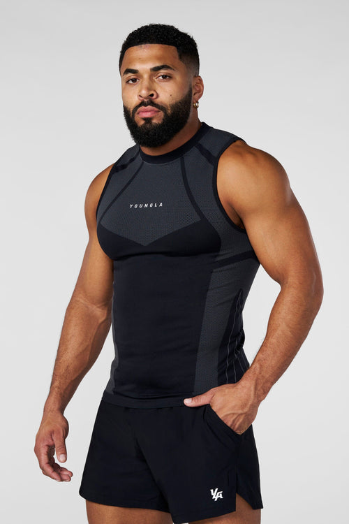 [LIMITLESS_COLOR:BLACK] YOUNGLA 3052 - Apex Compression Cut-Offs — BLACK — vista oficial 1