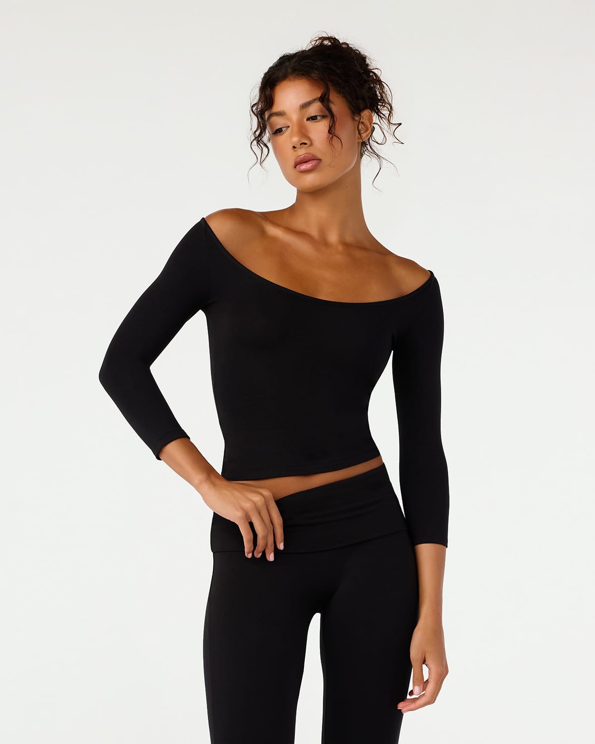 3/4 Sleeve Top - BLACK