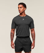 [LIMITLESS_COLOR:BLACK/SILHOUETTE GREY] GYMSHARK Lightweight Seamless T-Shirt — BLACK/SILHOUETTE GREY — vista oficial 1