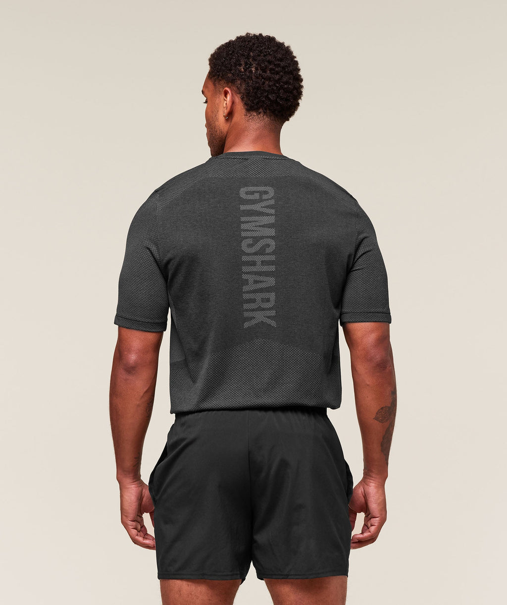 [LIMITLESS_COLOR:BLACK/SILHOUETTE GREY] GYMSHARK Lightweight Seamless T-Shirt — BLACK/SILHOUETTE GREY — vista oficial 2