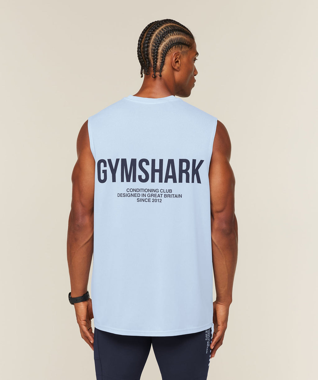[LIMITLESS_COLOR:TRANQUIL BLUE/HEAVY BLUE/WASH] GYMSHARK Conditioning Club Washed Tank — TRANQUIL BLUE/HEAVY BLUE/WASH — vista oficial 1