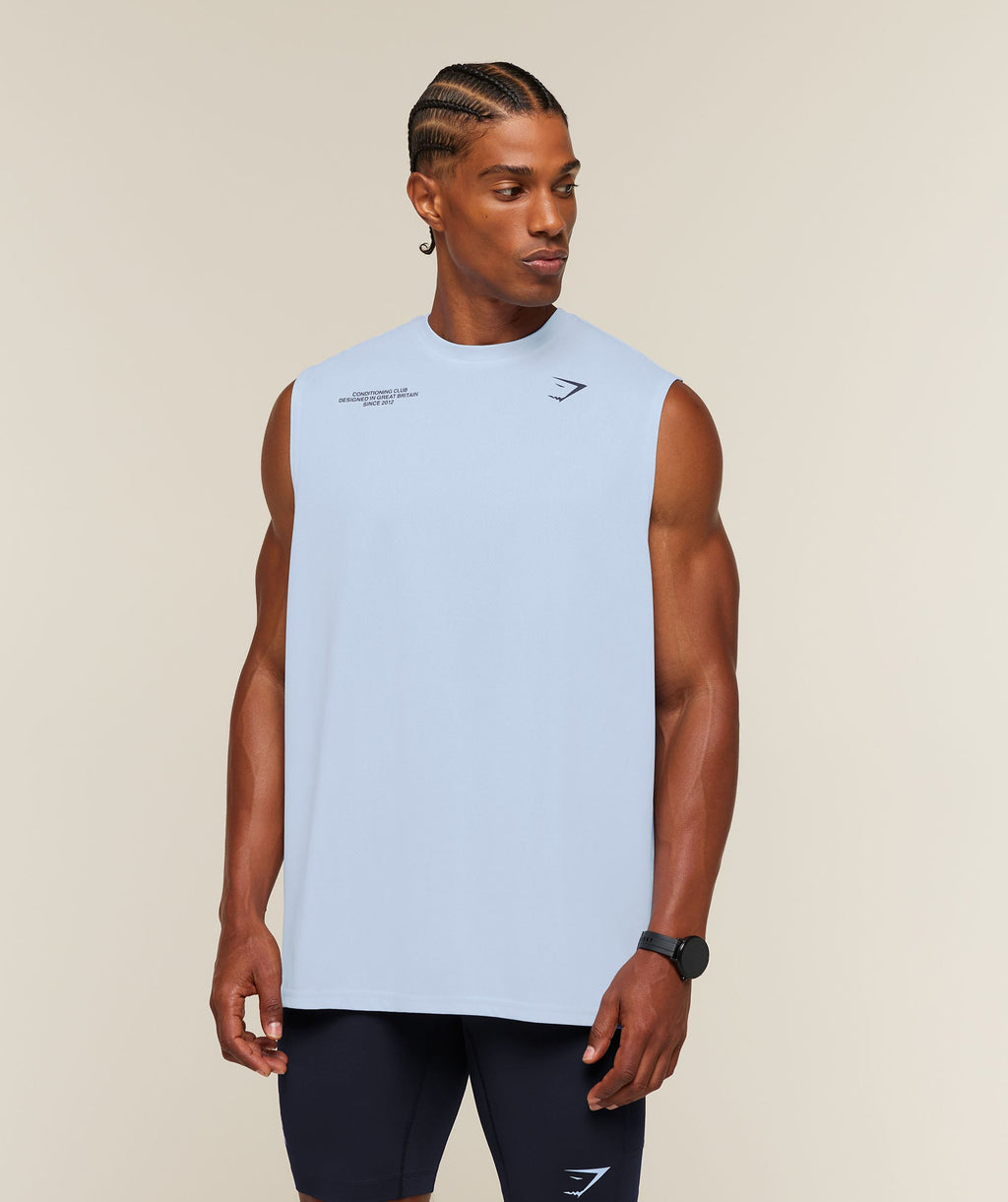 [LIMITLESS_COLOR:TRANQUIL BLUE/HEAVY BLUE/WASH] GYMSHARK Conditioning Club Washed Tank — TRANQUIL BLUE/HEAVY BLUE/WASH — vista oficial 2
