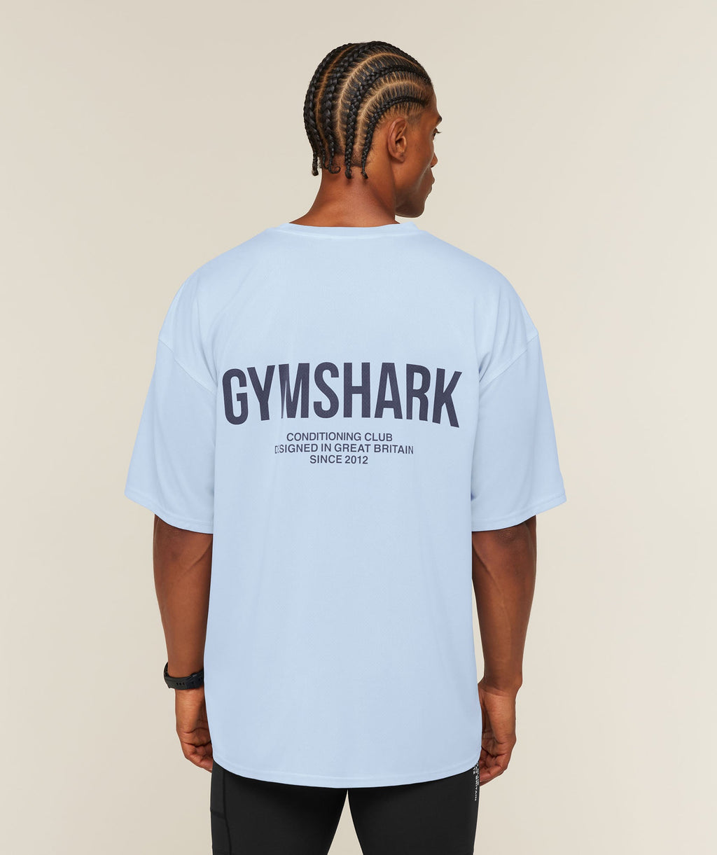 [LIMITLESS_COLOR:TRANQUIL BLUE/HEAVY BLUE/WASH] GYMSHARK Conditioning Club Washed T-Shirt — TRANQUIL BLUE/HEAVY BLUE/WASH — vista oficial 1