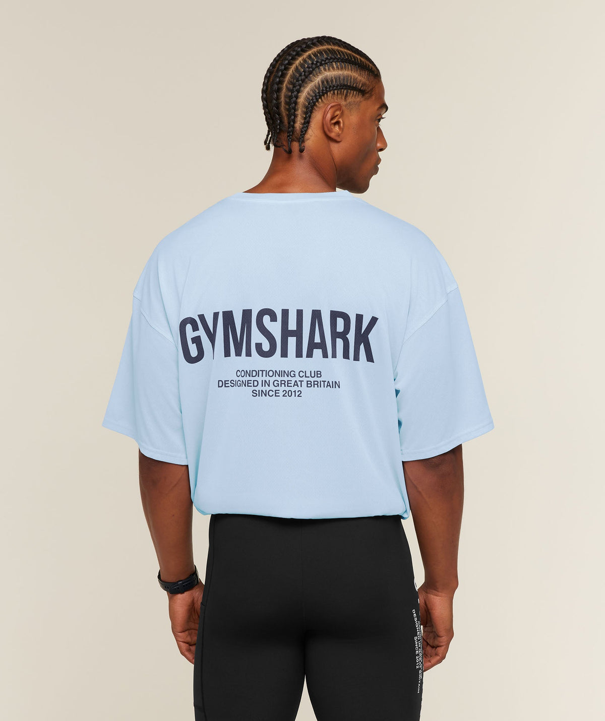 [LIMITLESS_COLOR:TRANQUIL BLUE/HEAVY BLUE/WASH] GYMSHARK Conditioning Club Washed T-Shirt — TRANQUIL BLUE/HEAVY BLUE/WASH — vista oficial 4