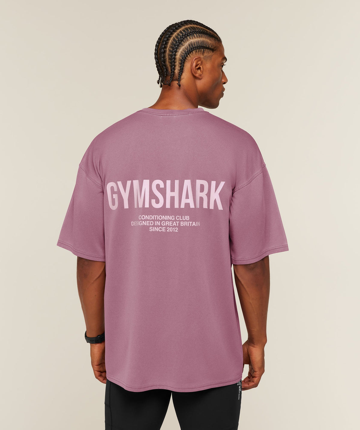[LIMITLESS_COLOR:STRENGTH PINK/HAZE PINK/WASH] GYMSHARK Conditioning Club Washed T-Shirt — STRENGTH PINK/HAZE PINK/WASH — vista oficial 1