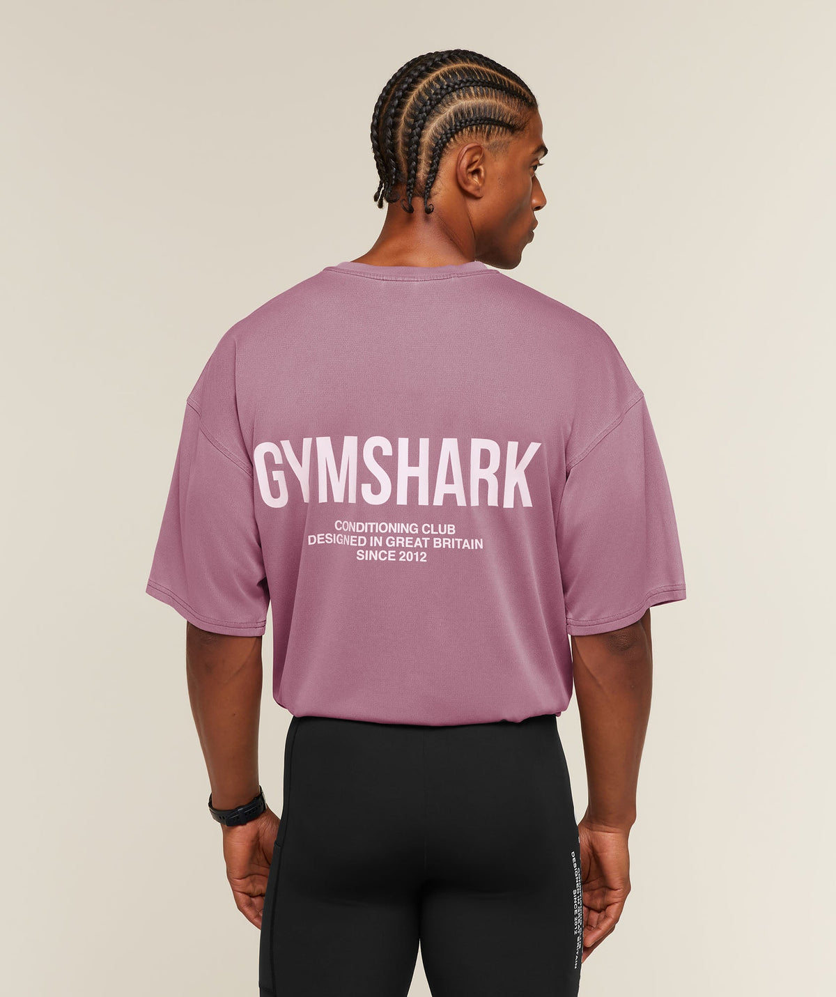 [LIMITLESS_COLOR:STRENGTH PINK/HAZE PINK/WASH] GYMSHARK Conditioning Club Washed T-Shirt — STRENGTH PINK/HAZE PINK/WASH — vista oficial 4
