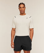 [LIMITLESS_COLOR:TINTED WHITE/PEBBLE GREY] GYMSHARK Arrival Contrast T-Shirt — TINTED WHITE/PEBBLE GREY — vista 1
