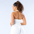 [LIMITLESS_COLOR:IVORY] DFYNE IMPACT HALTER TOP — IVORY — vista 2