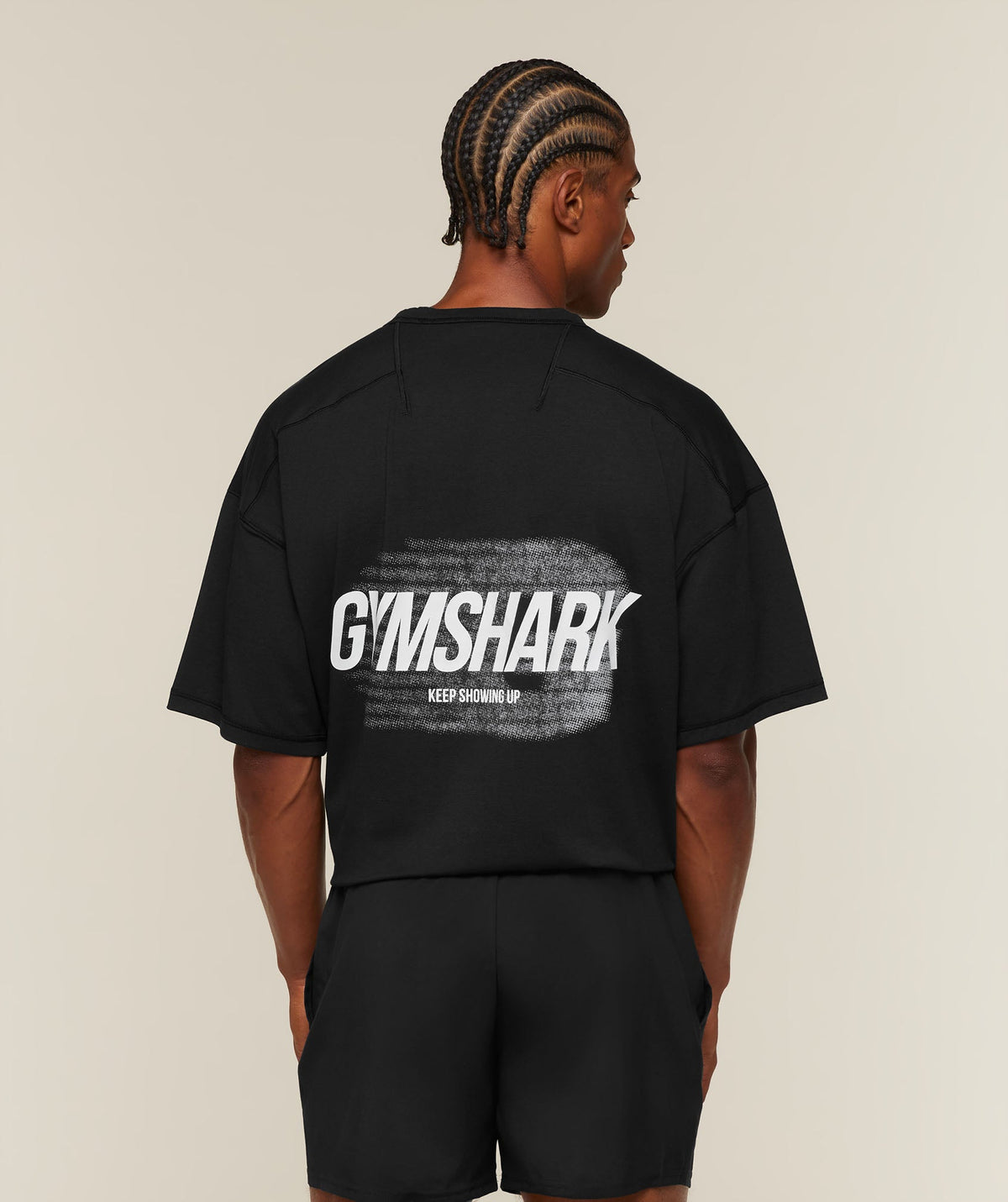 [LIMITLESS_COLOR:BLACK] GYMSHARK Hybrid T-Shirt — BLACK — vista 1