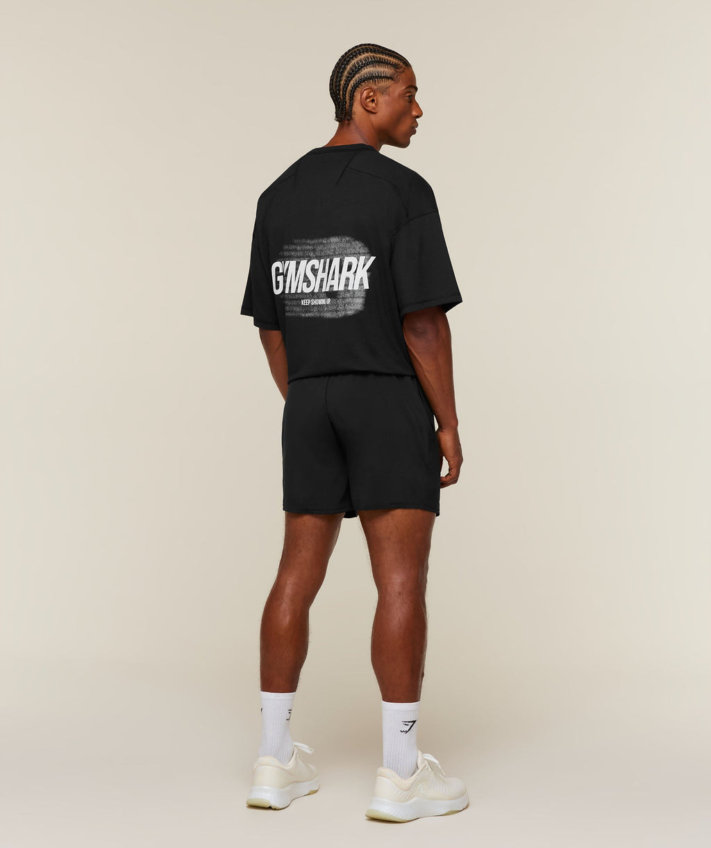 [LIMITLESS_COLOR:BLACK] GYMSHARK Hybrid T-Shirt — BLACK — vista 3