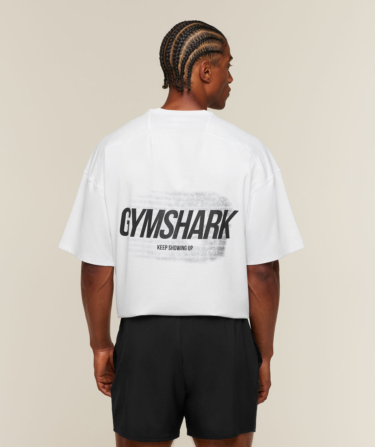 [LIMITLESS_COLOR:WHITE] GYMSHARK Hybrid T-Shirt — WHITE — vista 1