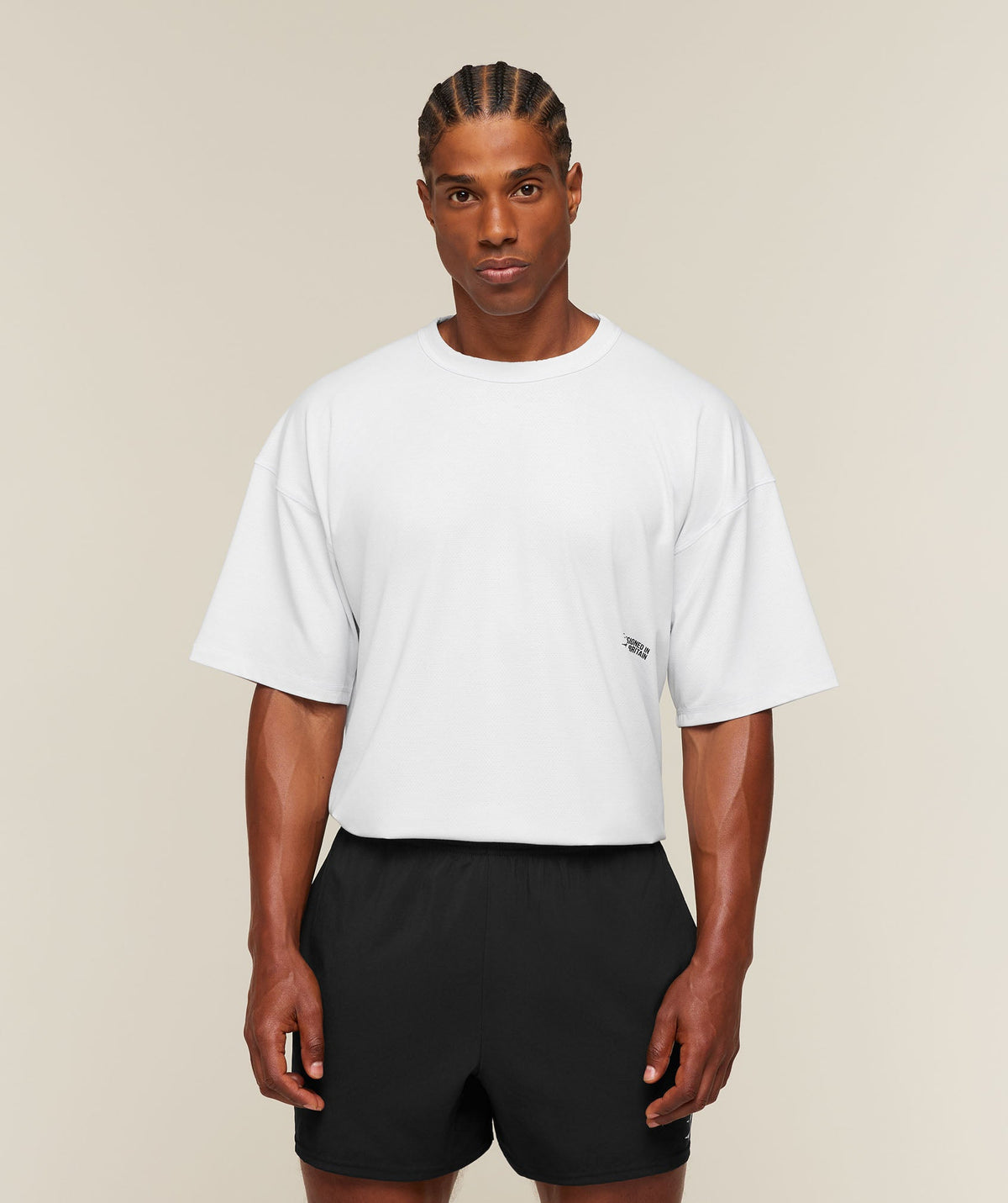 [LIMITLESS_COLOR:WHITE] GYMSHARK Hybrid T-Shirt — WHITE — vista 2