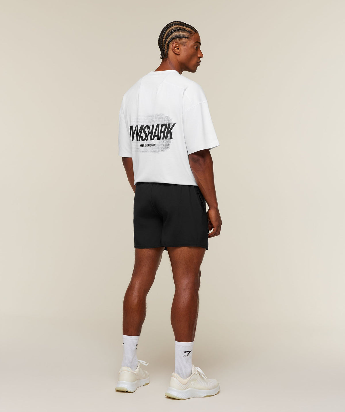 [LIMITLESS_COLOR:WHITE] GYMSHARK Hybrid T-Shirt — WHITE — vista 3
