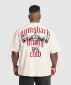 [LIMITLESS_COLOR:OAT WHITE/CONDITIONING RED] GYMSHARK Lifting Club T-Shirt — OAT WHITE/CONDITIONING RED — vista 1