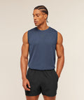 [LIMITLESS_COLOR:HEAVY BLUE/MARL] GYMSHARK Lightweight Seamless Tank — HEAVY BLUE/MARL — vista 1
