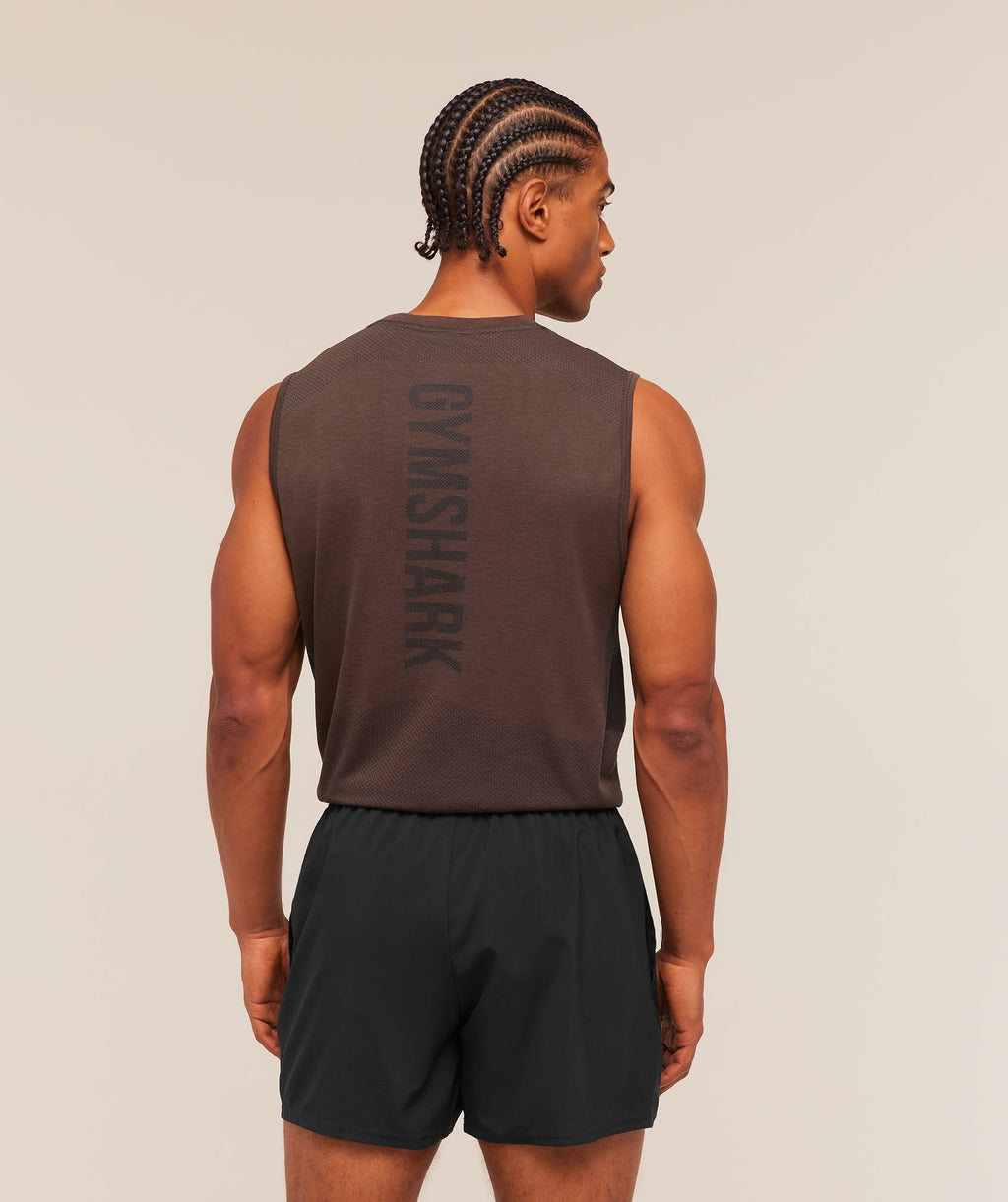 [LIMITLESS_COLOR:ESPRESSO BROWN/MARL] GYMSHARK Lightweight Seamless Tank — ESPRESSO BROWN/MARL — vista 2