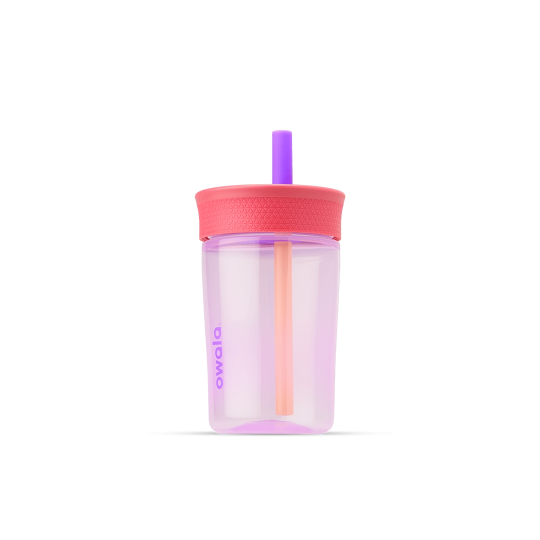 [LIMITLESS_COLOR:LILAC ROCKET] Owala Kids’ Tumbler 15 oz — LILAC ROCKET — Vista principal del vaso plástico de 15 oz