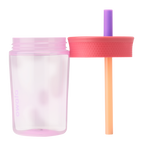 [LIMITLESS_COLOR:LILAC ROCKET] Owala Kids’ Tumbler 15 oz — LILAC ROCKET — Detalle de popote y vaso desarmado