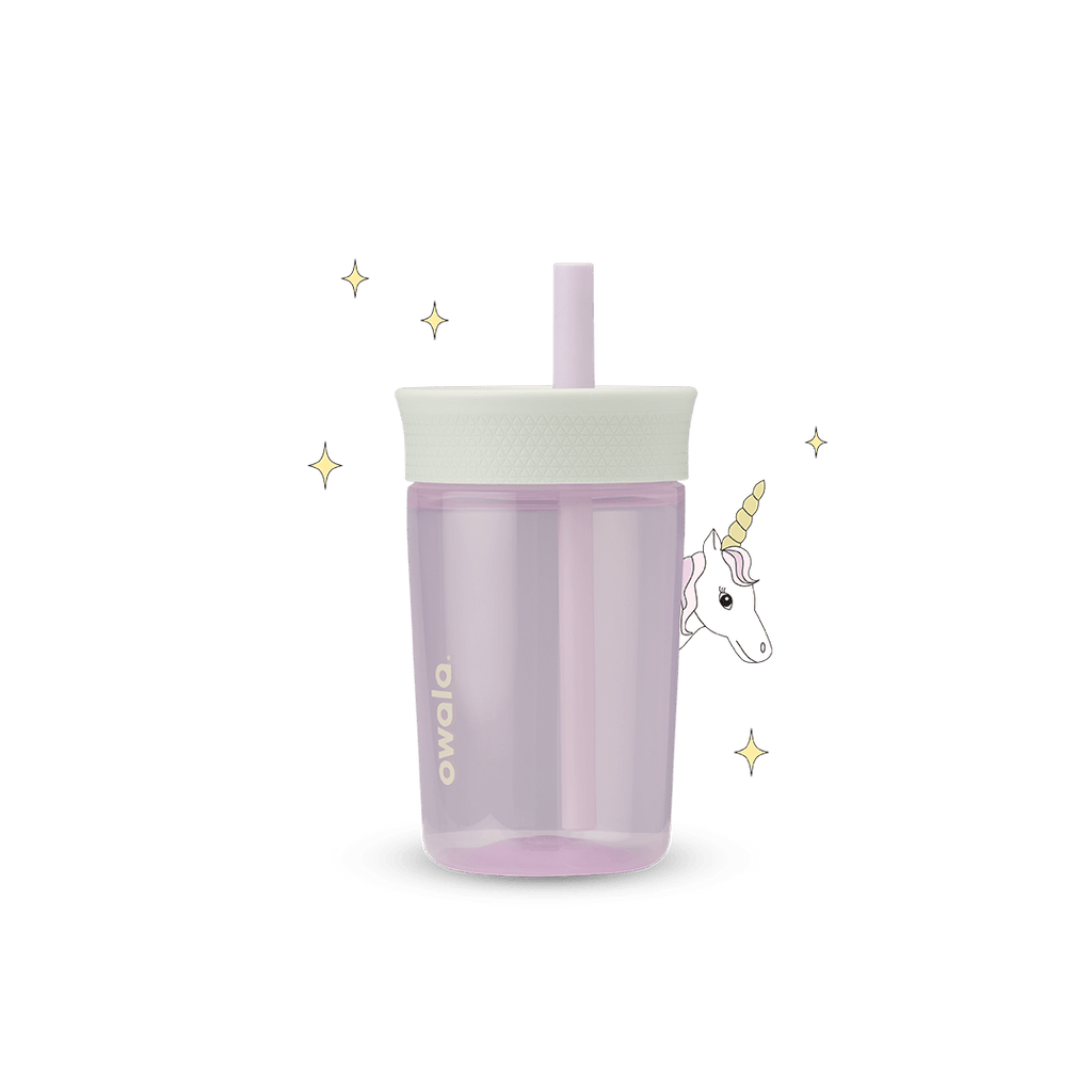 [LIMITLESS_COLOR:UNICORN] Owala Kids’ Tumbler 15 oz — UNICORN — Vista principal del vaso plástico de 15 oz