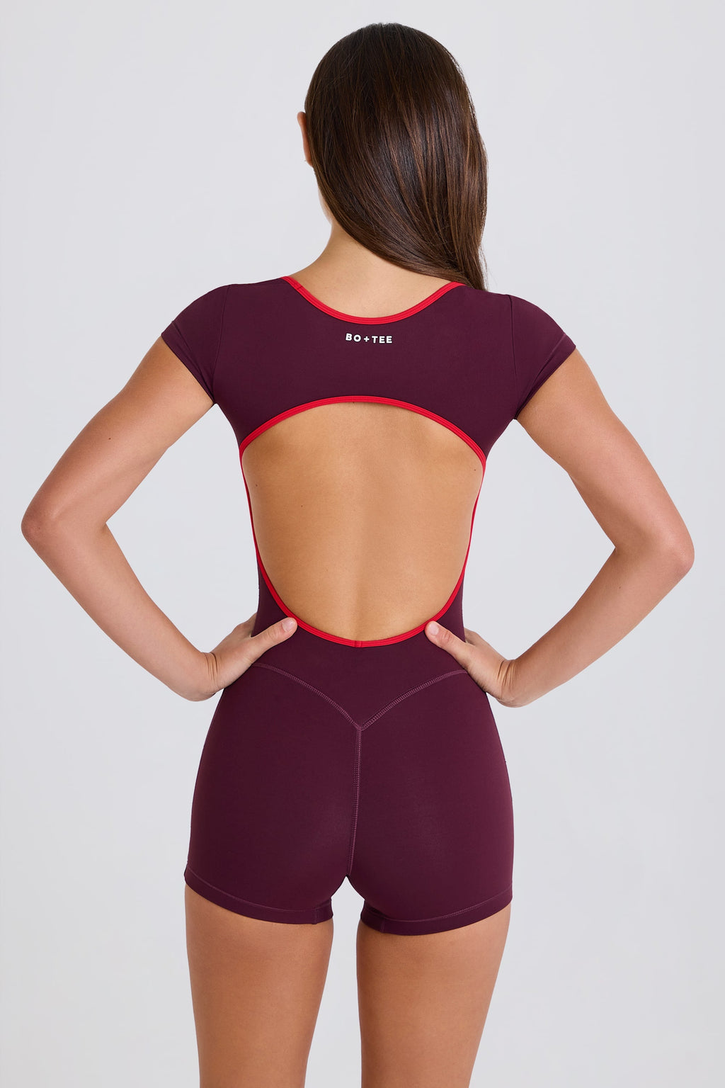 [LIMITLESS_COLOR:BURGUNDY] BO+TEE Soft Active Open Back Unitard — BURGUNDY — Vista oficial 2
